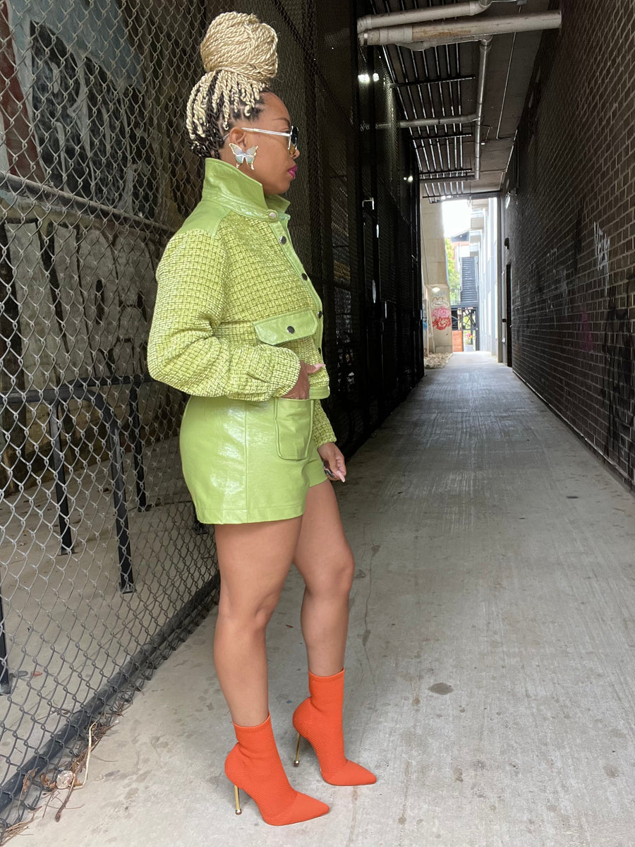 Almost Chanel Tweed/Faux Leather Set – iAmDaniJay
