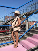 Load image into Gallery viewer, Khaki Vest & Bubble Short Set