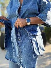 Load image into Gallery viewer, Acid Denim Tunic w/  Skirt Belt (Small-3X)