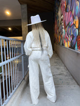 Load image into Gallery viewer, Embossed Bomber Jacket/Pant Set