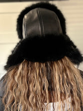 Load image into Gallery viewer, Fur & Leather Trapper Hat - Black or Tan