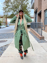 Load image into Gallery viewer, Puff Shoulder Trench Coat