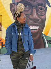 Load image into Gallery viewer, Bow Sleeve Denim Jacket