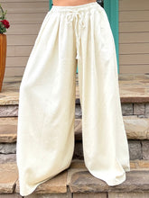 Load image into Gallery viewer, Flowy Denim Palazzo Pant - Cream