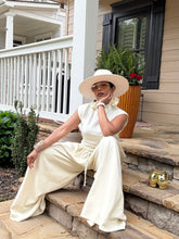 Load image into Gallery viewer, Flowy Denim Palazzo Pant - Cream