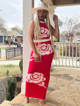 Load image into Gallery viewer, Floral Print Knit Halter Set