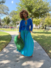 Load image into Gallery viewer, Color Blocked Cardigan &amp; Gaucho Set - Cobalt