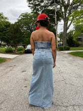 Load image into Gallery viewer, Denim Strapless Split Maxi