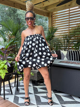 Load image into Gallery viewer, Polka Dot Bubble Romper - Black