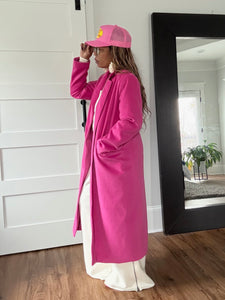 Classic Wool Coat - Hot Pink