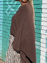 Load image into Gallery viewer, Unbalanced Off Shoulder Knit Top - Coffee Bean