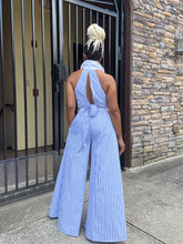 Load image into Gallery viewer, 2 Pc Striped Halter Collared Set