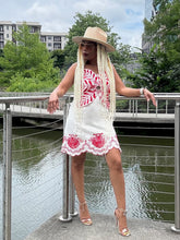 Load image into Gallery viewer, Linen Embroidered Petals Dress