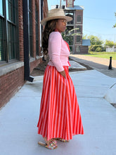 Load image into Gallery viewer, Color Blocked Cardigan &amp; Gaucho Set - Peach