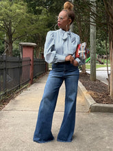 Load image into Gallery viewer, Dark Denim Flare Leg Jean