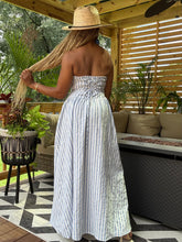 Load image into Gallery viewer, Rear Lace Up Striped Midi
