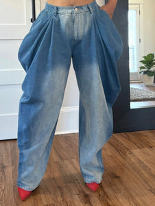 Drape Side Barrel Pant