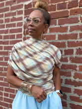 Load image into Gallery viewer, Plaid Overlay Cape Top