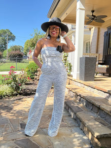 Strapless Tweed Jumpsuit