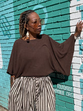 Load image into Gallery viewer, Unbalanced Off Shoulder Knit Top - Coffee Bean