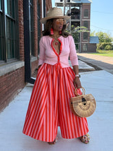 Load image into Gallery viewer, Color Blocked Cardigan &amp; Gaucho Set - Peach