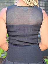 Load image into Gallery viewer, Sheer Sweetheart Knit Top - Black