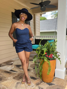 Soft Denim Bustier Romper