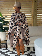 Load image into Gallery viewer, Leopard Sweater Poncho Tunic