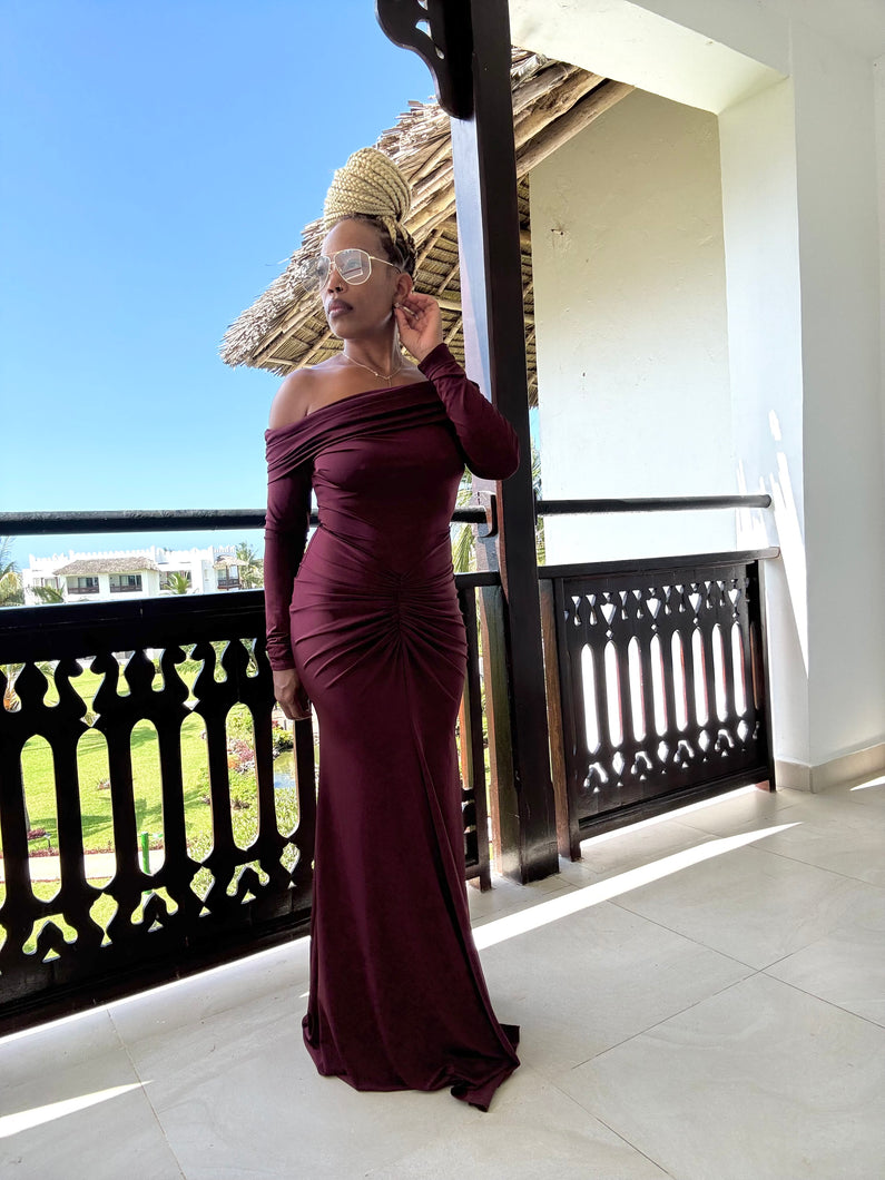 Off Shoulder Ruched Mermaid Dress