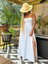 Load image into Gallery viewer, Rear Lace Up Striped Midi