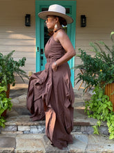 Load image into Gallery viewer, Wavy Halter Windbreaker Jumpsuit - Pecan