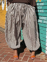 Load image into Gallery viewer, Vertical Striped Ballon Pant - Brown