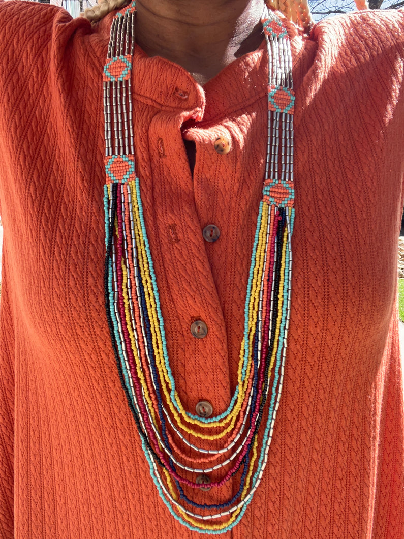Tribal Bead Layered Necklace