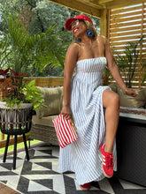 Load image into Gallery viewer, Rear Lace Up Striped Midi