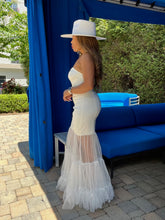 Load image into Gallery viewer, Denim Twill Tulle Hem Maxi