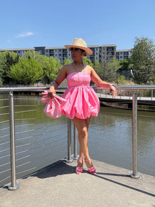 Strapless Taffeta Bubble Mini - Pinky Pink