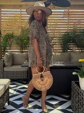 Load image into Gallery viewer, Denim Leopard Romper