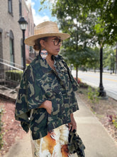 Load image into Gallery viewer, Camo Denim Cape Jacket (Small - XL)