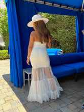 Load image into Gallery viewer, Denim Twill Tulle Hem Maxi