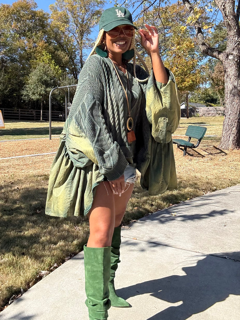 Flowy Faded Sweater Boxy Top