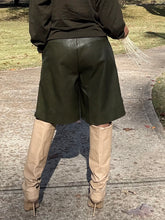 Load image into Gallery viewer, Faux Leather Side Zipper Trouser Shorts