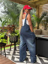 Load image into Gallery viewer, Dark Denim Front Pocket Overalls
