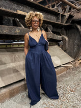 Load image into Gallery viewer, Dark Denim Balloon Jumpsuit