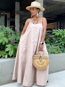 Poplin Tie Back Tent Midi