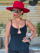 Load image into Gallery viewer, U Bar Knit Peplum Top