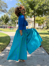Load image into Gallery viewer, Color Blocked Cardigan &amp; Gaucho Set - Cobalt