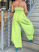 Load image into Gallery viewer, Strapless Tie Front Barrel Jumper - Lime