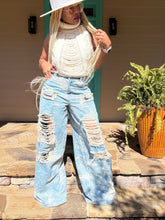 Load image into Gallery viewer, Torn High Waist Wide Leg Denim