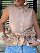 Load image into Gallery viewer, Sleeveless Ruffled Hem Top