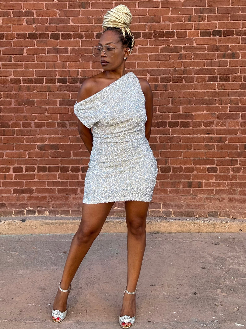 Sequin Off Shoulder Cocktail Mini
